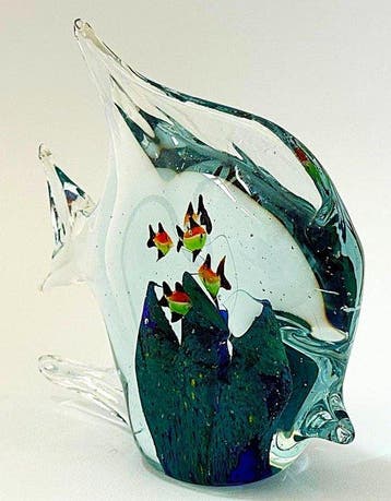 Acquario Tropicale a Forma di Pesce – Anni 80 - 18,5 x 20 x