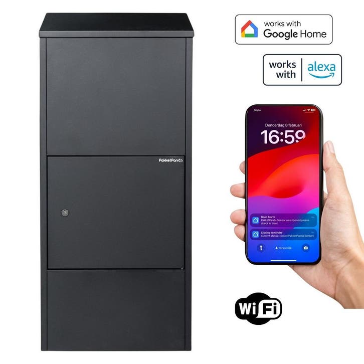 Slimme PakketPanda Classic - XXL Pakketbrievenbus - Met App, Tuin en Terras, Brievenbussen, Staande brievenbus, Nieuw, Staal, Verzenden