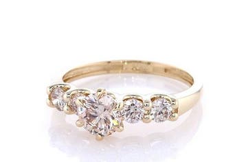 Zonder minimumprijs - Ring - 14 karaat Geel goud - 0.86ct., Nieuw