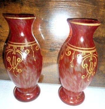 François-Théodore Legras - Vase (2) - Beaugency - Verre, Antiek en Kunst
