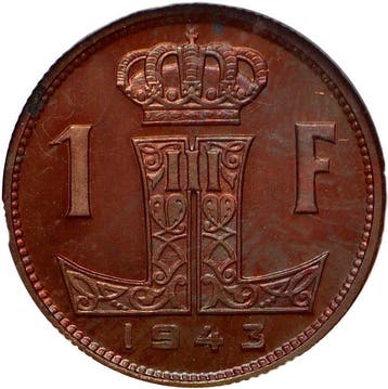 Belgique. Léopold III. 1 Franc ESSAI / PATTERN - Brussels -, Postzegels en Munten