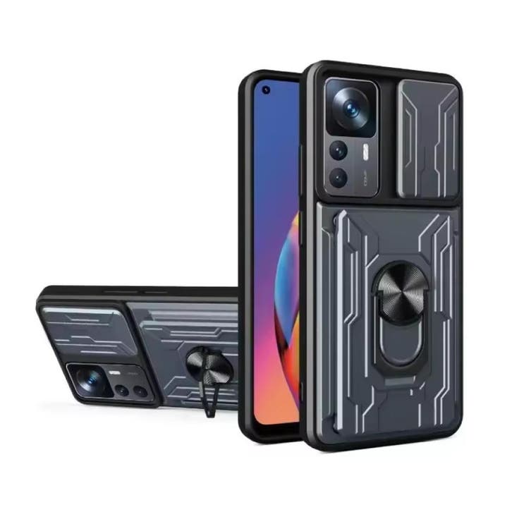 Xiaomi 11T - Card Slot Hoesje met Kickstand en Camera Slide, Telecommunicatie, Mobiele telefoons | Hoesjes en Screenprotectors | Overige merken