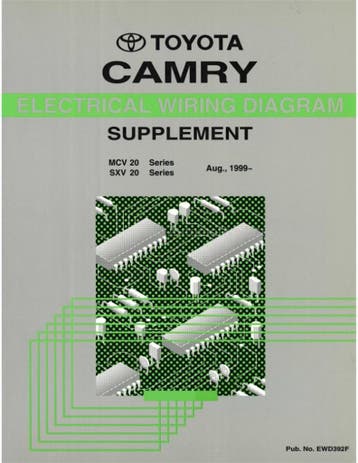 1999 TOYOTA CAMRY ELECTRISCHE SCHEMA (SUPPLEMENT)