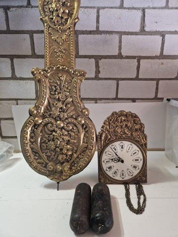 Horloge comtoise - Antique Bois, Bronze, Laiton - XXe siècle, Antiek en Kunst, Antiek | Klokken