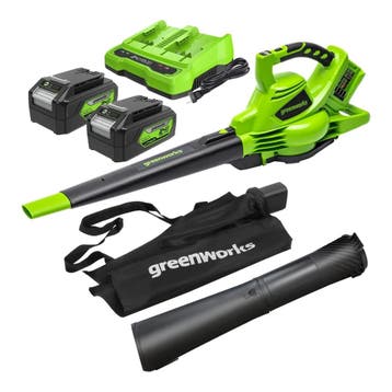 Greenworks GD24X2BVK4X bladblazer/zuiger 48V met 2x 4Ah accu, Ophalen of Verzenden, Nieuw