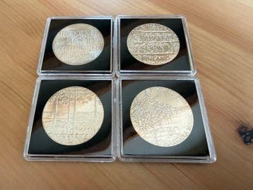 Finlande. Set of 4 coins: 10 & 50 Markkaa 1970/1985 -, Gestempeld
