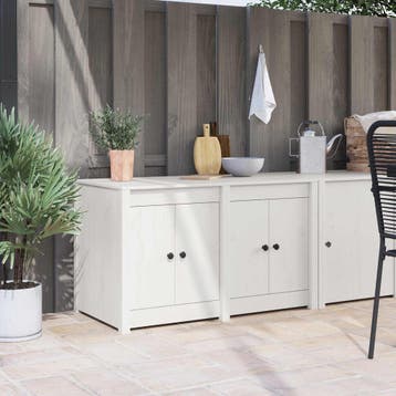 vidaXL Keuken Kast MEPPEL Wit 106 x 55 x 64 cm Massief, Huis en Inrichting, Verzenden, Nieuw