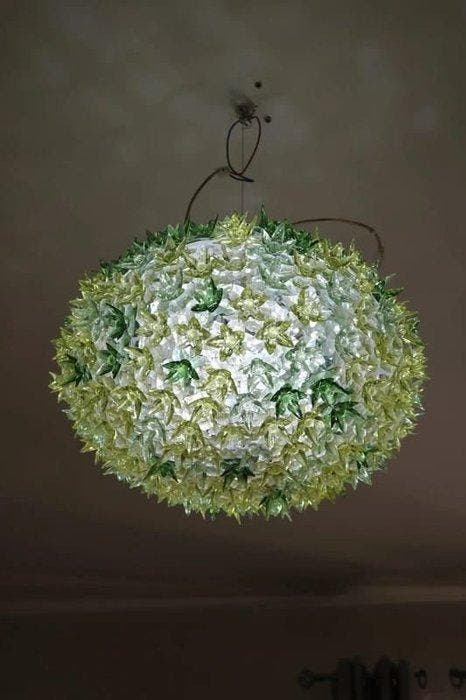 Plafondlamp - Plastic, Metaal, Glas, Antiek en Kunst, Curiosa en Brocante