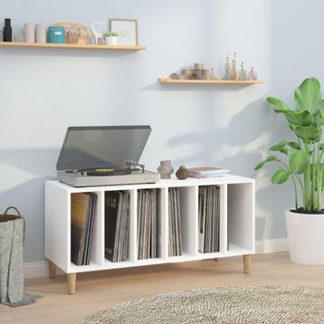 vidaXL Platenkast 100x38x48 cm bewerkt hout wit, Verzenden, Nieuw