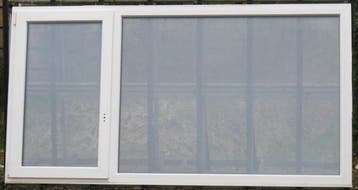 pvc raam , chassis , venster 224 x 119 wit / kwartsgrijs, Ophalen of Verzenden, Raamkozijn