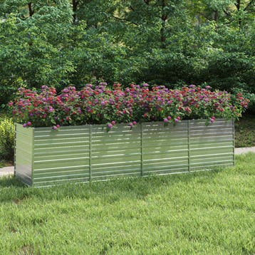 vidaXL Plantenbak verhoogd 320x80x77 cm gegalvaniseerd staal, Verzenden