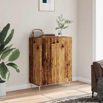 vidaXL Dressoir 69,5x34x90 cm bewerkt hout oud houtkleurig, Verzenden