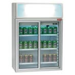 Vitrine tafelmodel, 100 liter, schuifdeuren, met verlichting, Verzenden