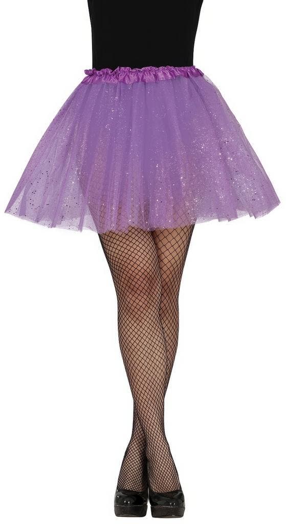 Paarse Tutu Dames Glitter 40cm, Hobby en Vrije tijd, Feestartikelen, Nieuw, Verzenden