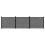 vidaXL Hekpaneel 3 pcs WPC en Aluminium Grijs, Verzenden, Nieuw