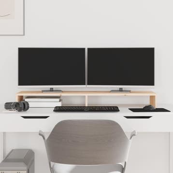 vidaXL Monitorstandaard 100x27x10 cm massief grenenhout, Computers en Software, Verzenden, Nieuw