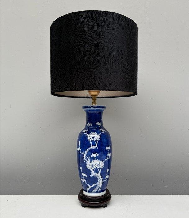 Tafellamp - Messing, Porselein, Hout, Antiek en Kunst, Kunst | Designobjecten