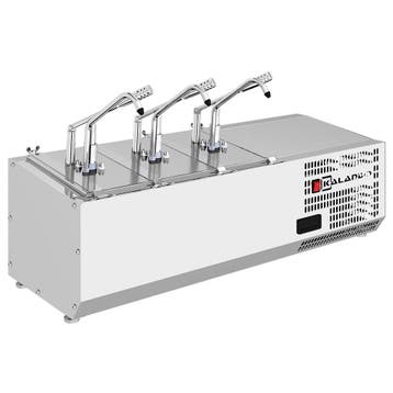 Sauzenkoeler + Dispenser | RVS | 3x 5.25L (1/4 GN) |, Verzenden