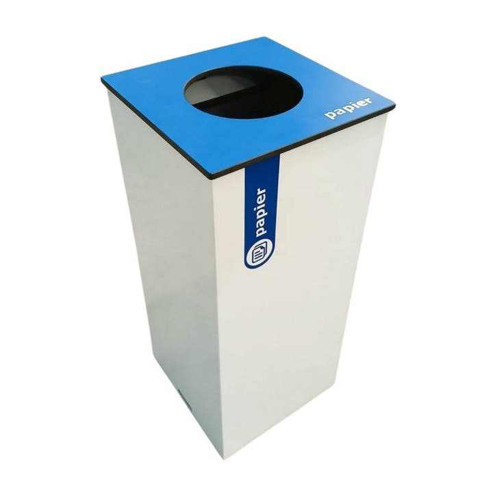 Papierbak 36x36x81 cm afvalbak blauwe bovenplaat gebruikt, Doe-het-zelf en Bouw, Overige Doe-Het-Zelf en Bouw, Ophalen of Verzenden