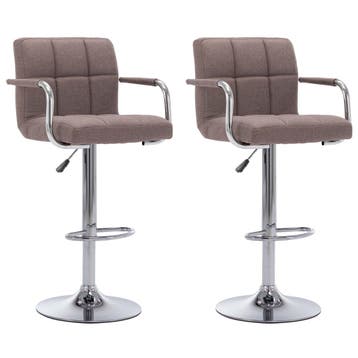 vidaXL Barstoelen 2 st stof taupe, Verzenden