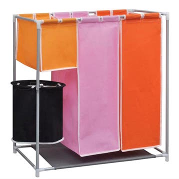 vidaXL 3-delige Wassorteerder met wasmand, Huis en Inrichting, Verzenden, Nieuw