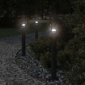vidaXL Vloerlamp voor buiten 60 cm roestvrij staal zwart, Verzenden, Nieuw