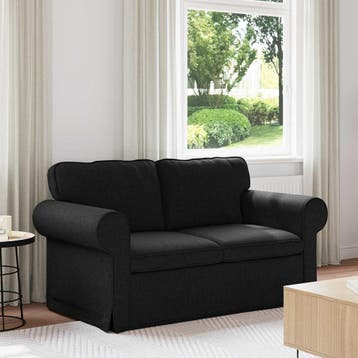 vidaXL bank / zetel Zwart 155 x 82 x 80 cm Stof, Verzenden