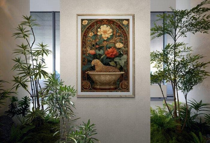 I_KONIQ - Colourfull leopard in art nouveau style, Huis en Inrichting, Overige Huis en Inrichting