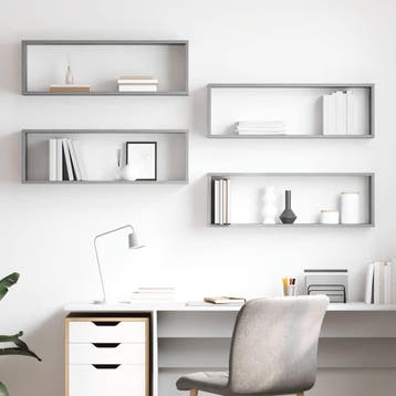 vidaXL Wandschappen kubus 4 st 80x15x26,5 cm bewerkt hout, Verzenden, Nieuw