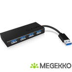 ICY BOX IB-AC6104-B 4 ports USB 3.0 hub zwart, Verzenden