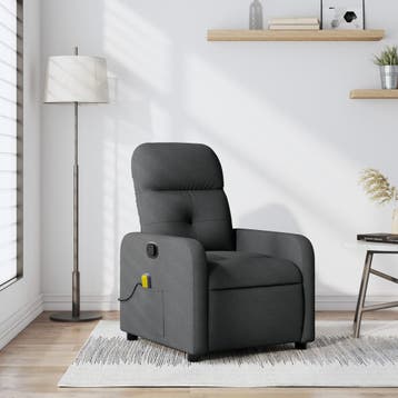 vidaXL Massagestoel in donkergrijze stof, Maison & Meubles, Fauteuils, Verzenden