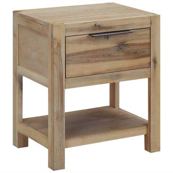 vidaXL Nachtkastje met lade 40x30x48 cm massief acaciahout, Huis en Inrichting, Slaapkamer | Nachtkastjes, Verzenden, Nieuw