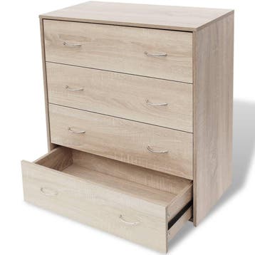 Dressoir 4 lades eiken | Retour deal, weg is weg, Gebruikt, Verzenden, 50 tot 100 cm, Tijdloos