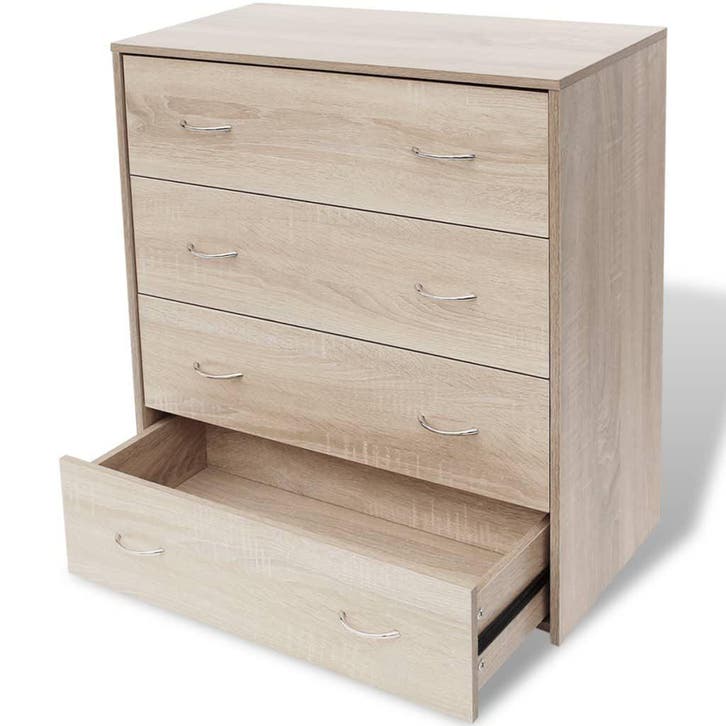 Dressoir 4 lades eiken | Retour deal, weg is weg, Huis en Inrichting, Kasten | Dressoirs, 50 tot 100 cm, 25 tot 50 cm, Met lade(s)