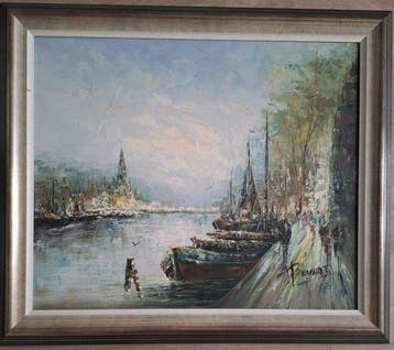 Follower of John Bevort (1917-1996) - Dutch harbor