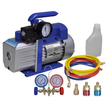 vidaXL Vacuümpomp 1-traps met 2-voudige manometerset, Elektronische apparatuur, Airco's, Verzenden, Nieuw