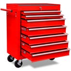 vidaXL Gereedschapswagen 7 lades rood, Doe-het-zelf en Bouw, Verzenden, Nieuw