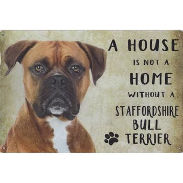 Wandbord - A House Is Not A Home Without A Staffordshire bul, Nieuw