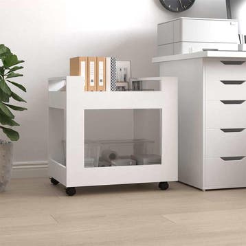 vidaXL Bureaukastje 60x45x60 cm bewerkt hout wit, Verzenden, Nieuw