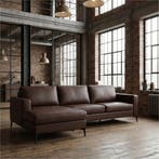 Leren hoekbank Match - 2.5-zits arm rechts + Longchair arm, Ophalen of Verzenden