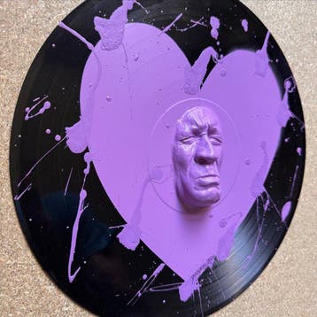 gregos - Violet sadness heart on vinyl record