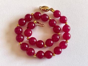 18 karaat (750) goud - 59,95 ct robijnen - Armband, Antiek en Kunst