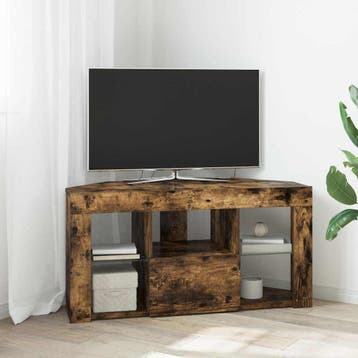 vidaXL Hoek LED TV Cabinet 100 x 40 x 50 cm Rook Eiken, Verzenden