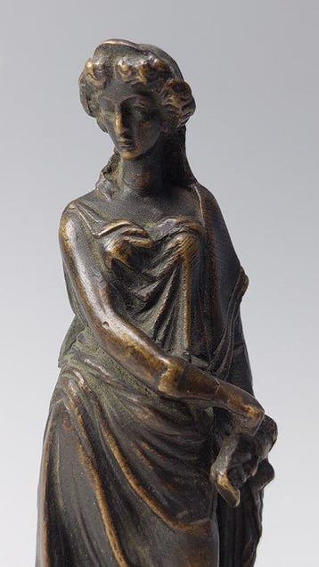 style of Pradier - sculptuur, Muse Melpomene - 12 cm - Brons