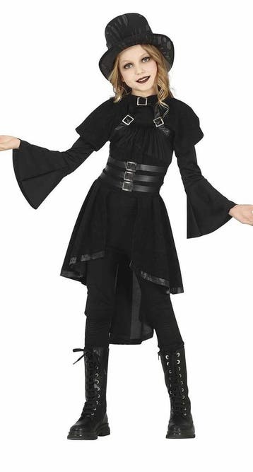 Gothic Halloween Kostuum Meisje Zwart, Verzenden, Nieuw