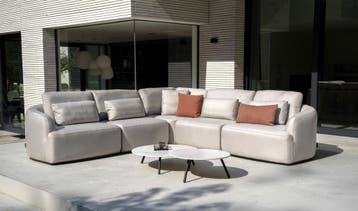 Flow Yavi hoek loungebank Graumel chalk |   Sunbrella | SALE, Tuin en Terras, Nieuw