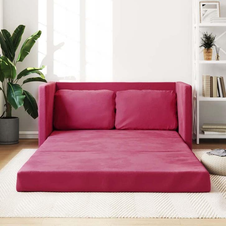 vidaXL Slaapbank vloermodel 2-in-1 122x204x55 cm fluweel, Huis en Inrichting, Zetels | Zetels, Nieuw, Verzenden