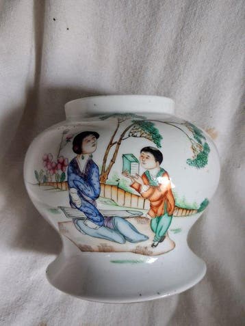 Conteneur (3) - Famille rose - Porcelaine - Récipient à