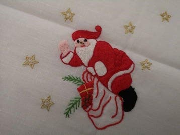 Prestigiosa Tovaglia natale 12 posti in purissimo lino 100%
