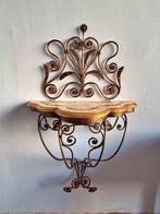 Nachtkastje - Smeedijzer, Hout - Een paar vintage